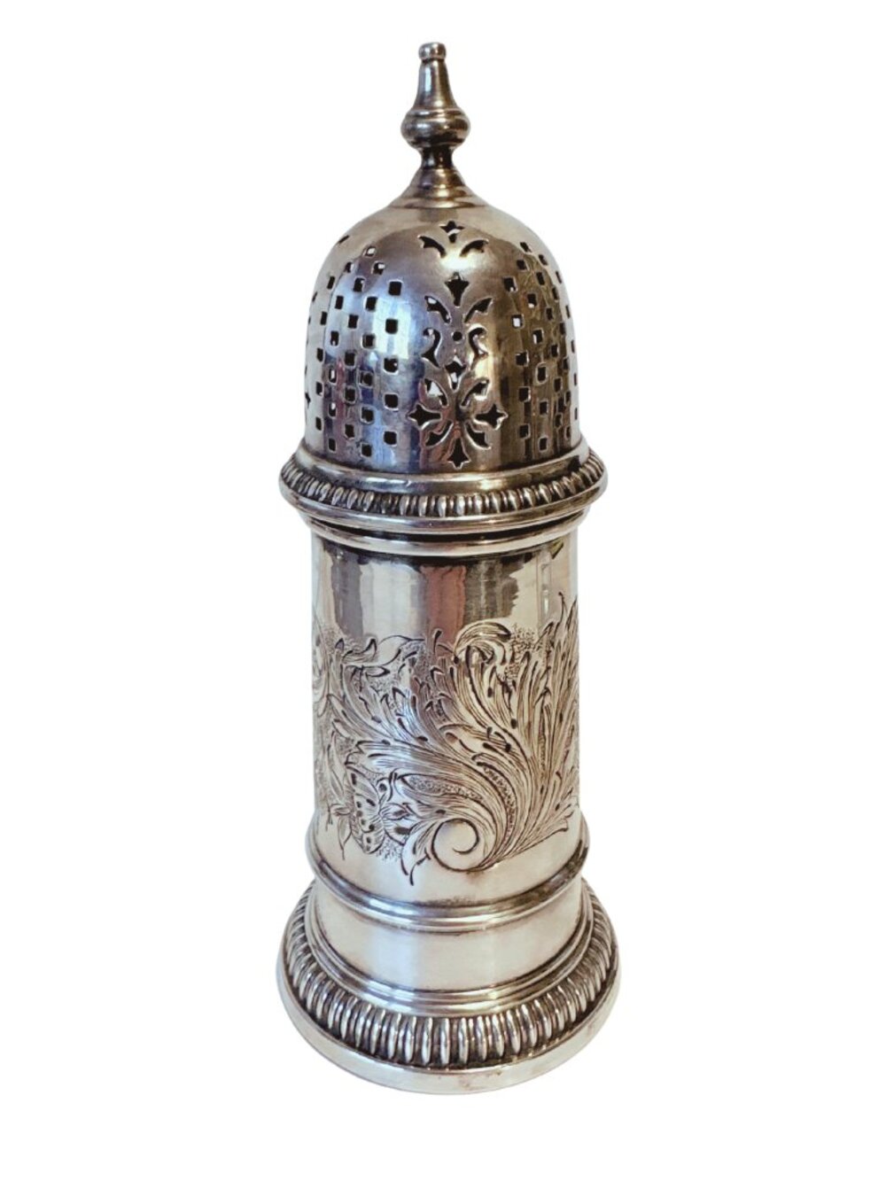 Vintage Sugar Shaker Caster - Muffineer - Silver Plated